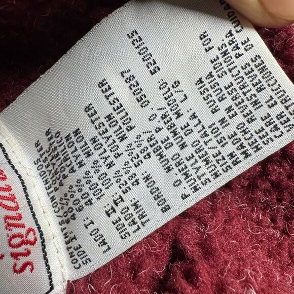 CS Signature Reversible Fleece Jacket Women's L Red Button Front Coat Cozy Warm - Picture 5 of 8